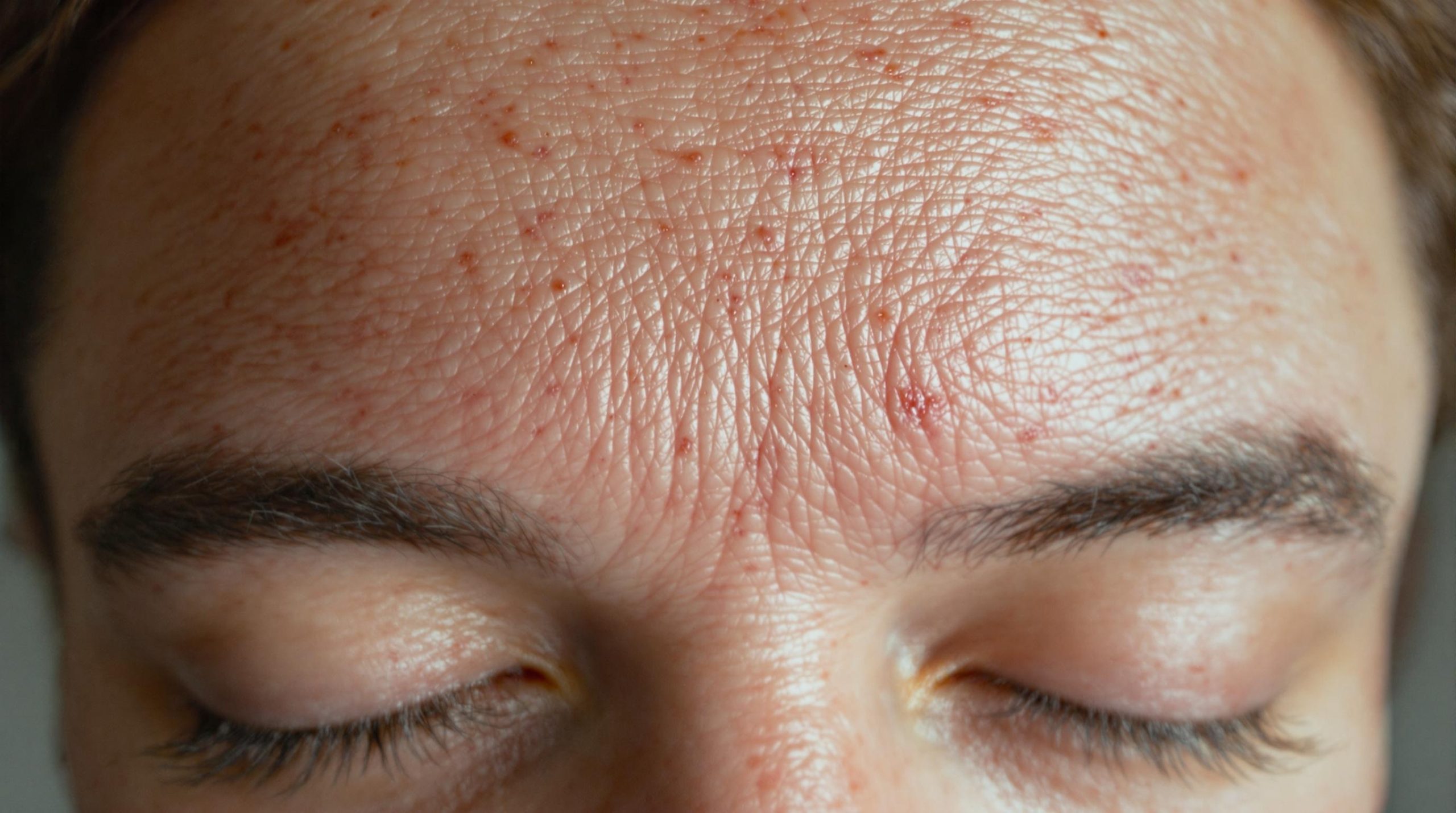 Peau granuleuse sur le front : causes et solutions